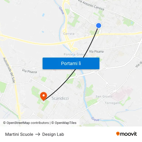 Martini Scuole to Design Lab map