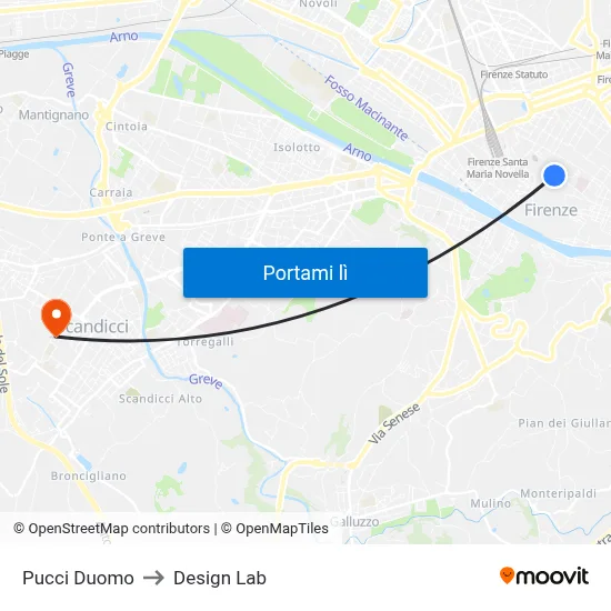 Pucci Duomo to Design Lab map