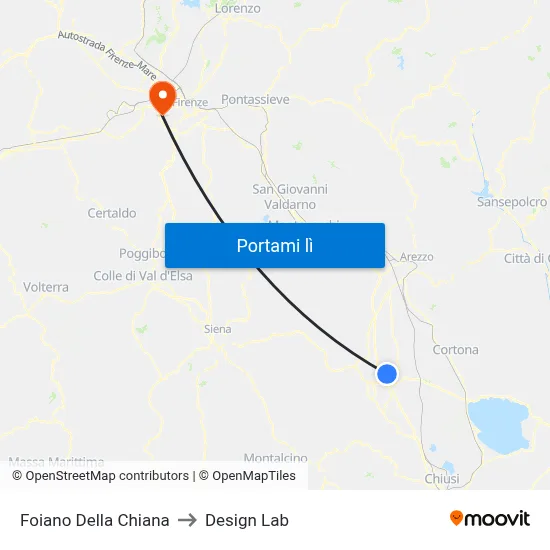 Foiano Della Chiana to Design Lab map