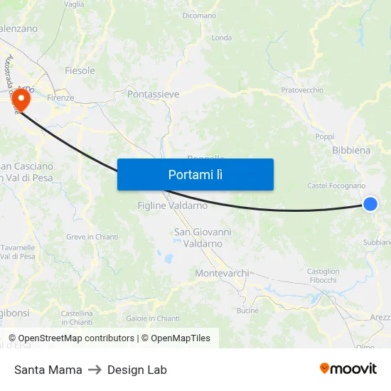 Santa Mama to Design Lab map