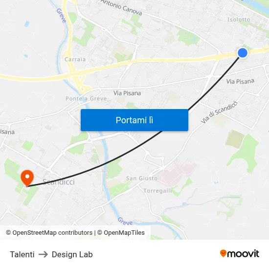 Talenti to Design Lab map