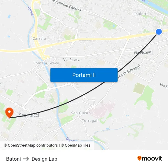 Batoni to Design Lab map