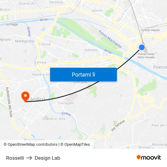 Rosselli to Design Lab map