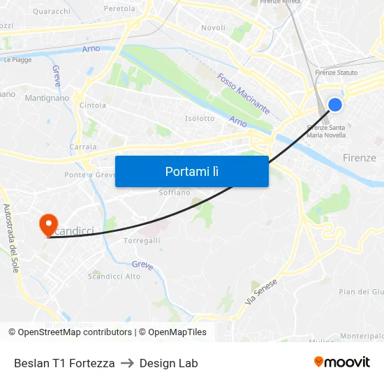 Beslan T1 Fortezza to Design Lab map