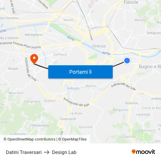 Datini Traversari to Design Lab map