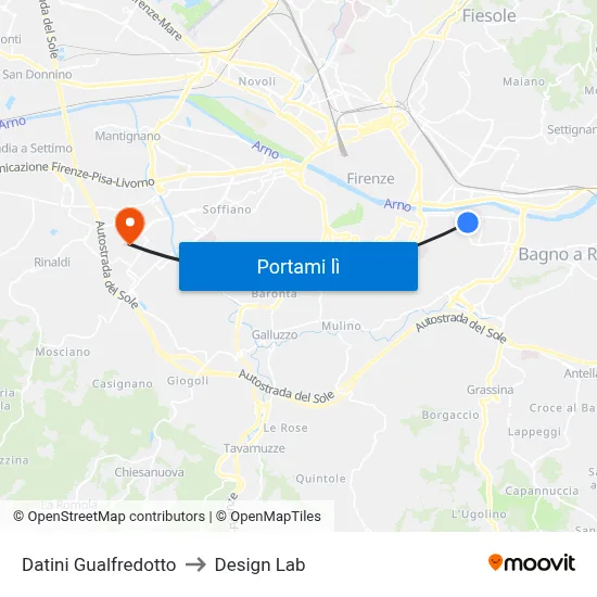 Datini Gualfredotto to Design Lab map
