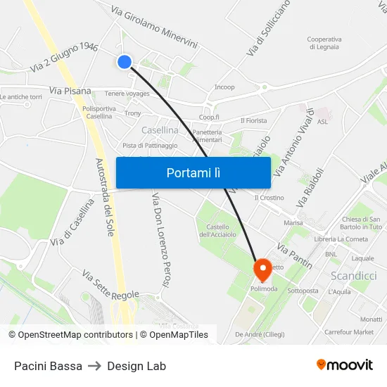 Pacini Bassa to Design Lab map