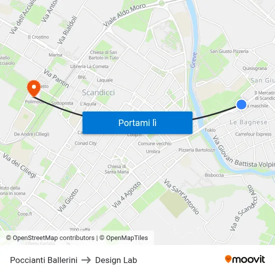 Poccianti Ballerini to Design Lab map