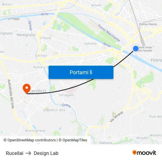 Rucellai to Design Lab map