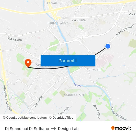Di Scandicci Di Soffiano to Design Lab map