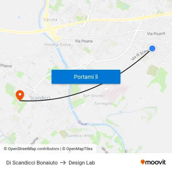 Di Scandicci Bonaiuto to Design Lab map