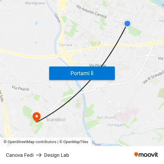 Canova Fedi to Design Lab map