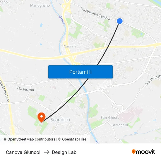 Canova Giuncoli to Design Lab map