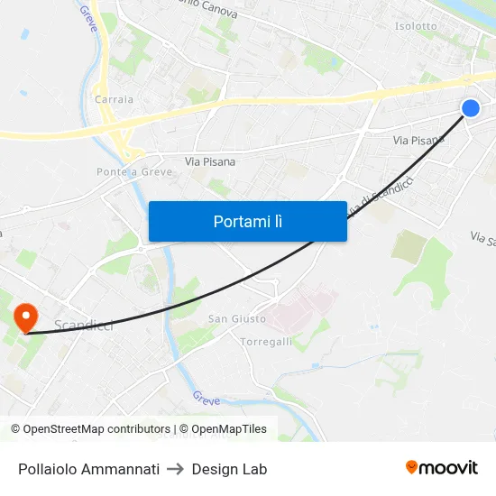 Pollaiolo Ammannati to Design Lab map