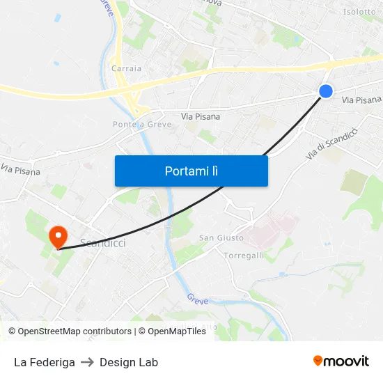La Federiga to Design Lab map
