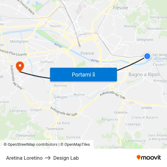 Aretina Loretino to Design Lab map