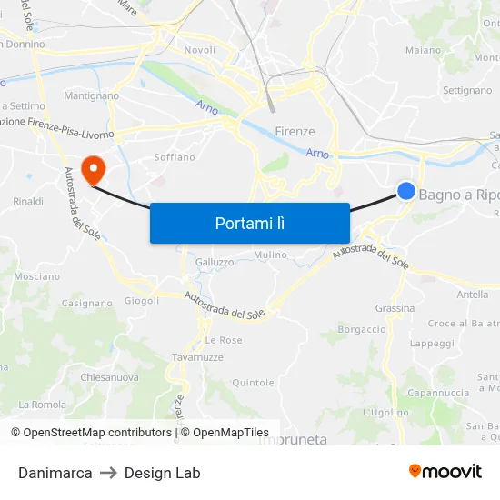 Danimarca to Design Lab map