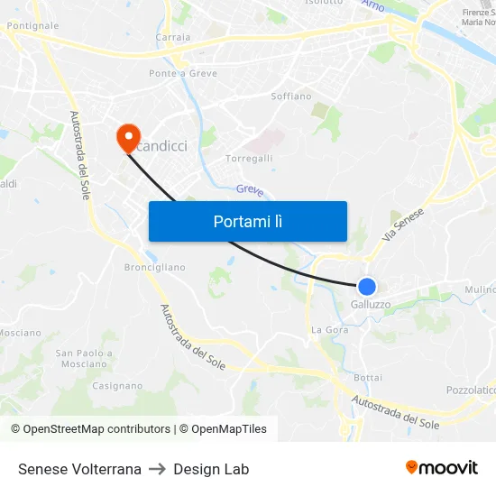 Senese Volterrana to Design Lab map