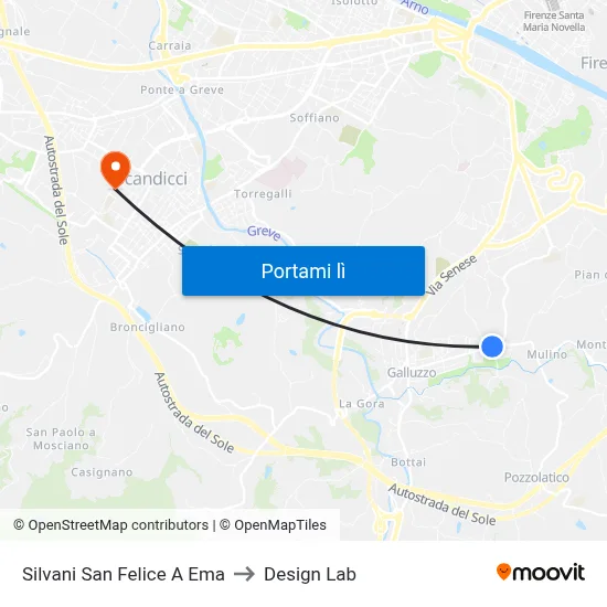 Silvani San Felice A Ema to Design Lab map
