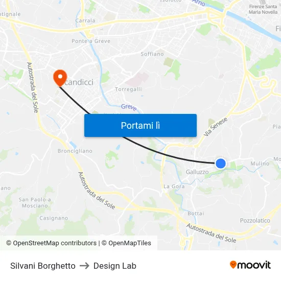 Silvani Borghetto to Design Lab map