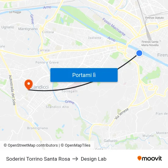 Soderini Torrino Santa Rosa to Design Lab map