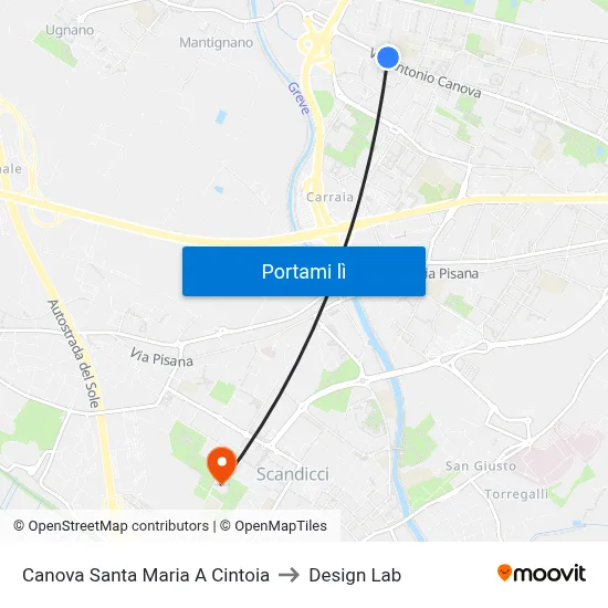 Canova Santa Maria A Cintoia to Design Lab map