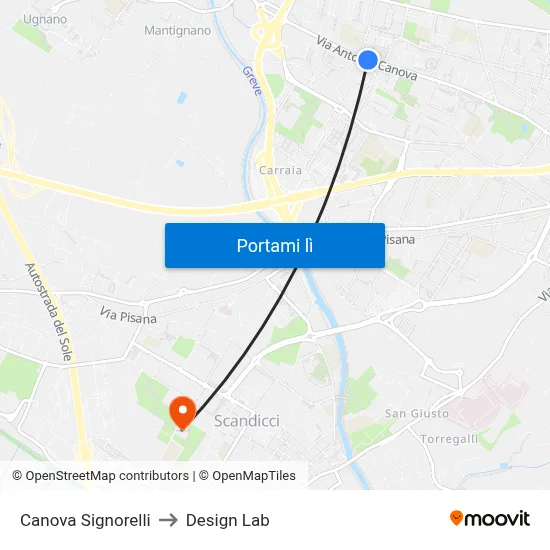 Canova Signorelli to Design Lab map