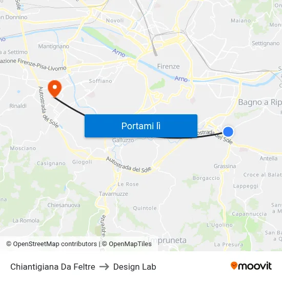 Chiantigiana Da Feltre to Design Lab map