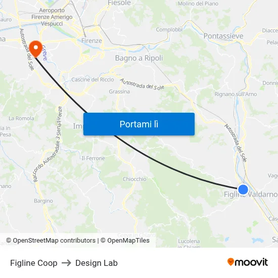 Figline Coop to Design Lab map