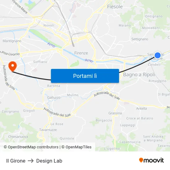 Il Girone to Design Lab map