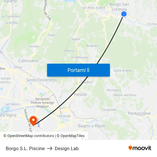 Borgo S.L. Piscine to Design Lab map