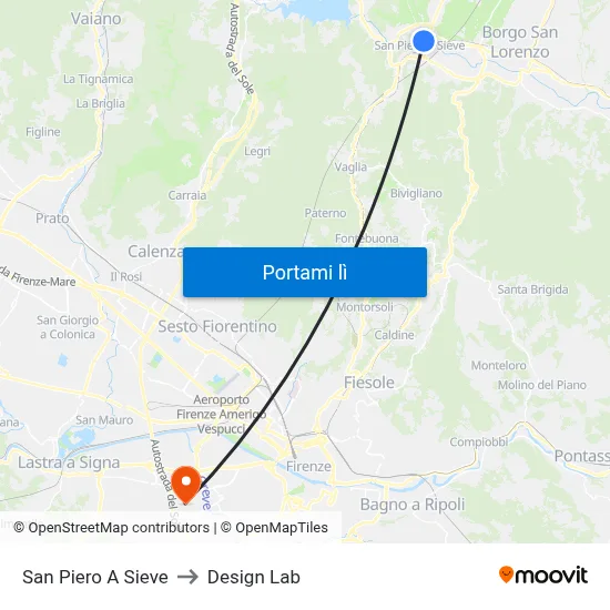 San Piero A Sieve to Design Lab map