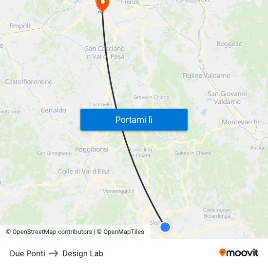 Due Ponti to Design Lab map