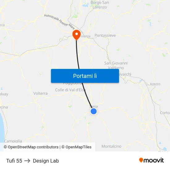 Tufi 55 to Design Lab map