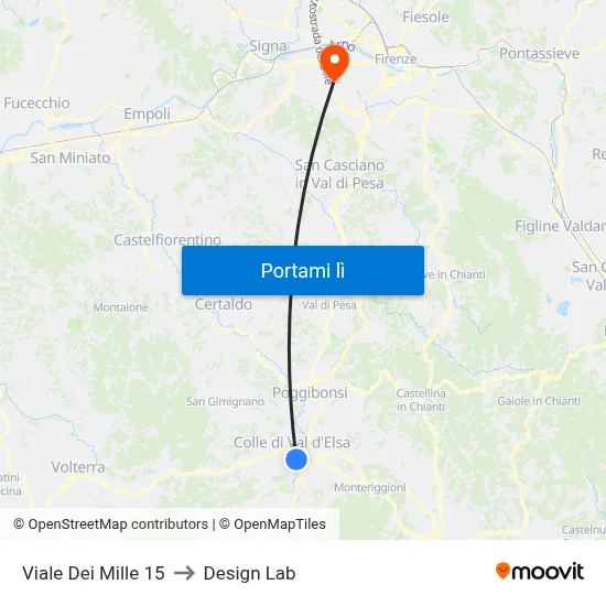 Viale Dei Mille 15 to Design Lab map