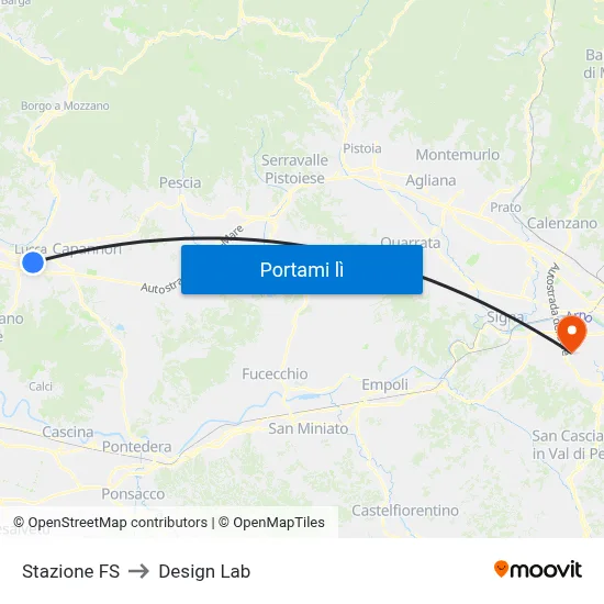 Stazione FS to Design Lab map
