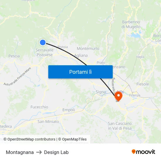 Montagnana to Design Lab map