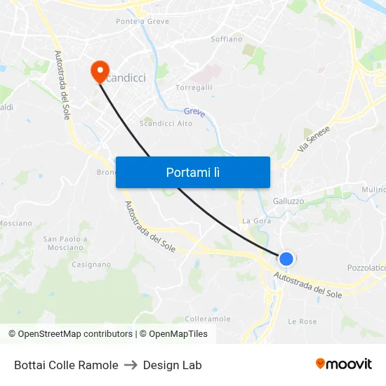 Bottai Colle Ramole to Design Lab map