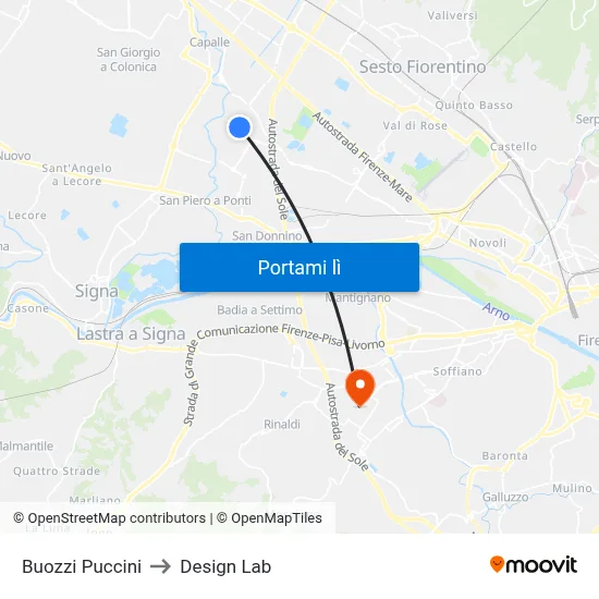 Buozzi Puccini to Design Lab map