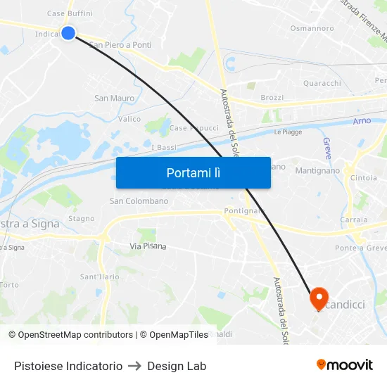 Pistoiese Indicatorio to Design Lab map