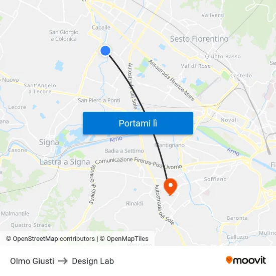 Olmo Giusti to Design Lab map