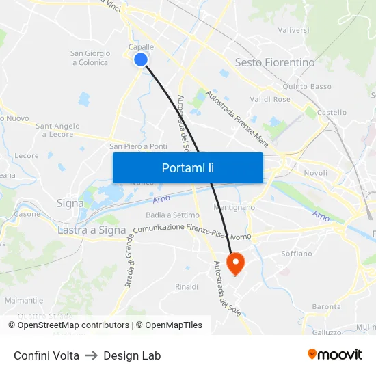 Confini Volta to Design Lab map