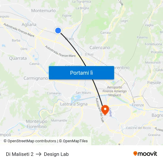 Di Maliseti 2 to Design Lab map