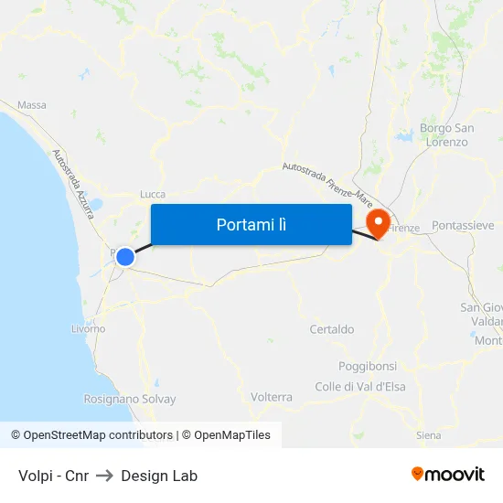Volpi - Cnr to Design Lab map