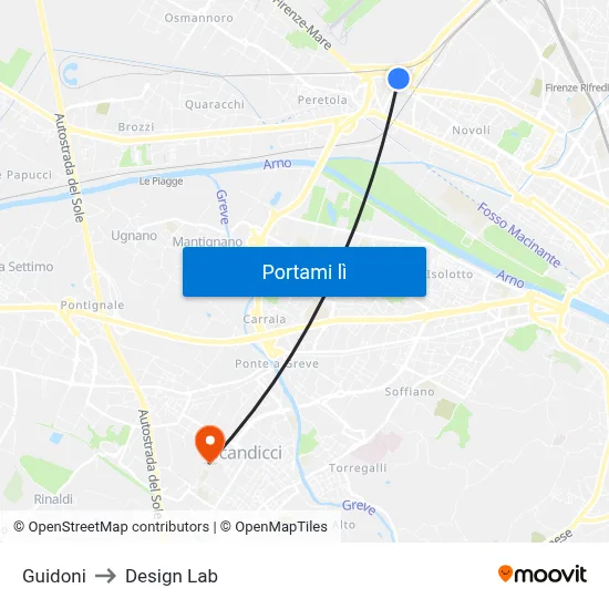 Guidoni to Design Lab map