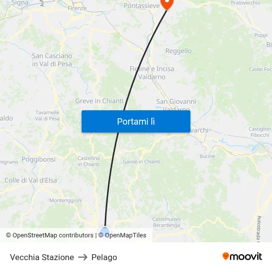 Vecchia Stazione to Pelago map