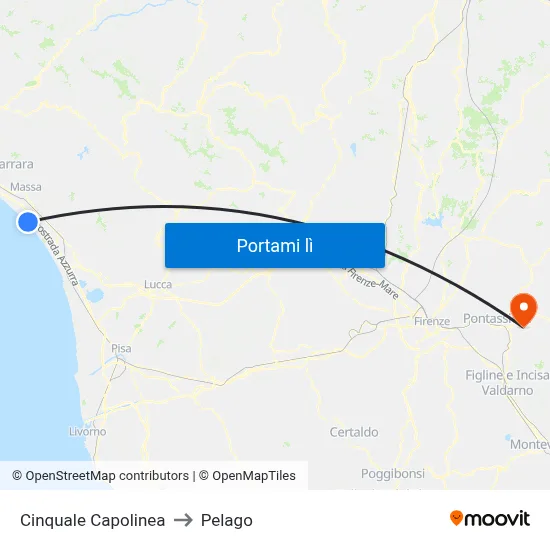 Cinquale Capolinea to Pelago map