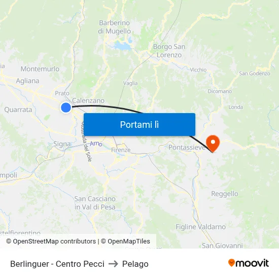 Berlinguer - Centro Pecci to Pelago map