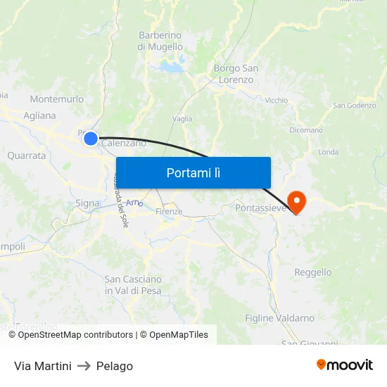 Via Martini to Pelago map