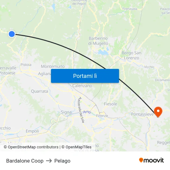Bardalone Coop to Pelago map